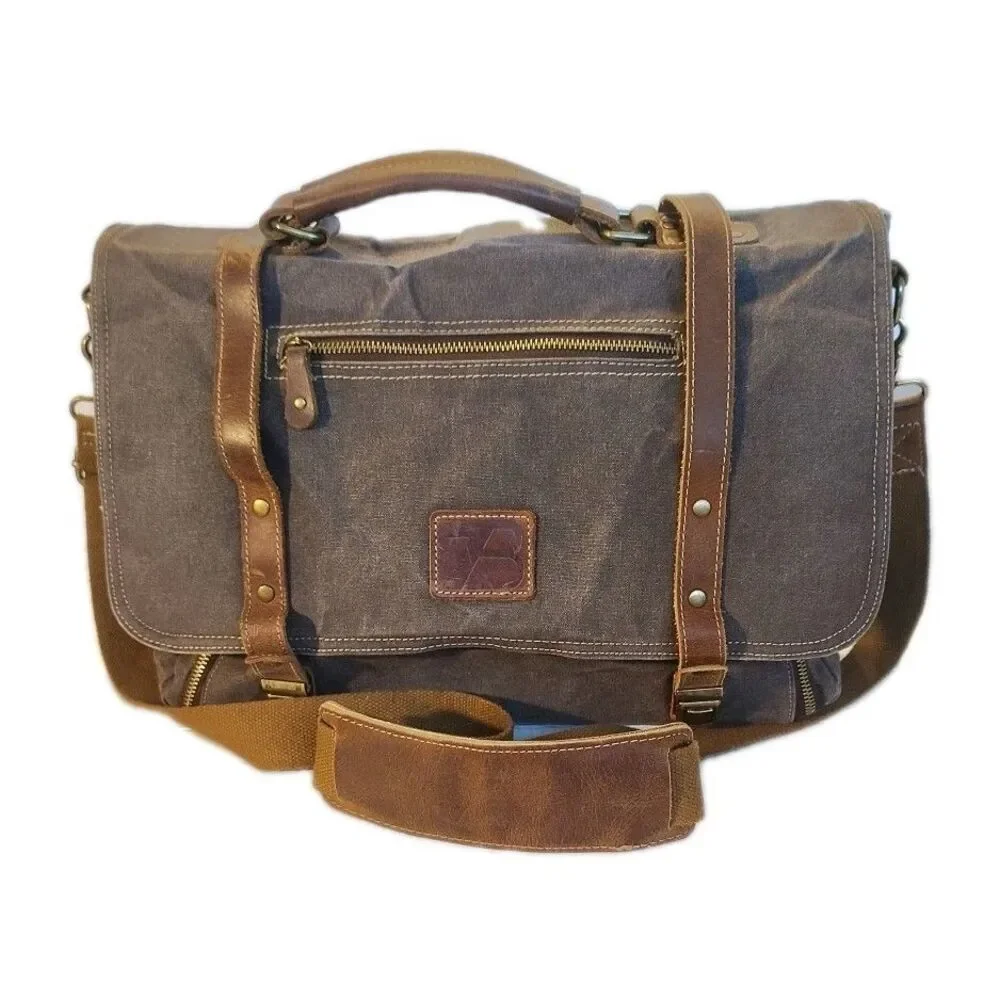 Canvas Shoulder Crossbody Bag Satchel 15.6